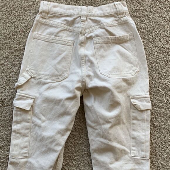 PacSun cargo pants cream skate work pants size 26 - Picture 5 of 6